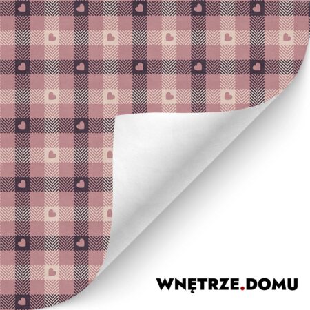 Różowa Krata z Serduszkami