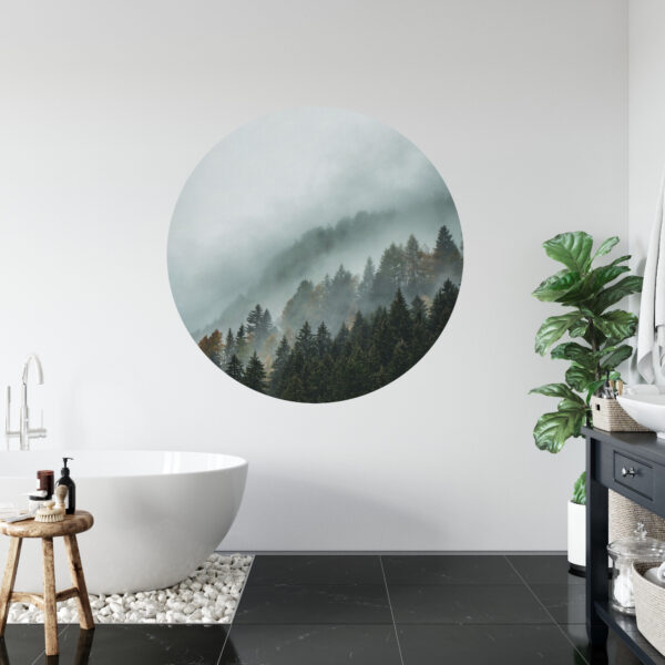 nowoczesna fototapeta las we mgle do salonu do sypialni do pokoju