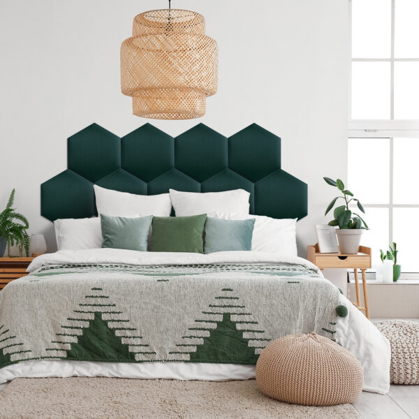 sypialnia salon inspiracja zieleń turkus