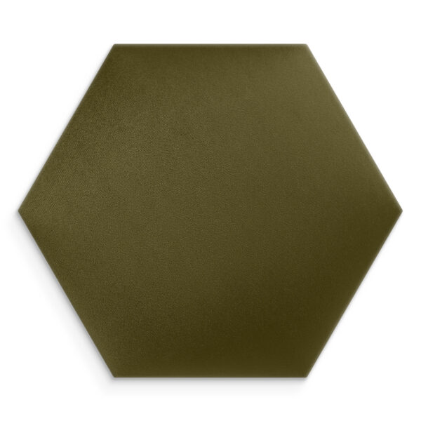 panele tapicerowane zielone khaki plaster miodu heksagon