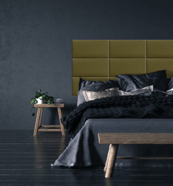 salon sypialnia inspiracja panele tapicerowane prostokątne