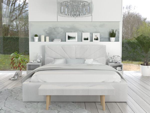łóżko tapicerowane, podnoszony stelaż, nowoczesna sypialnia, higiena snu, wysoka jakość, trwałość, praktyczność, elegancja, pojemnik na pościel.